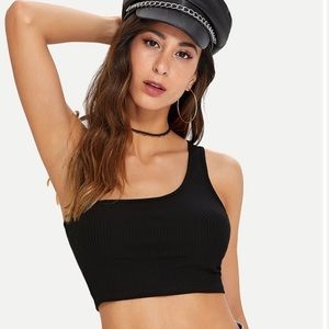 Ribbed one shoulder crop top